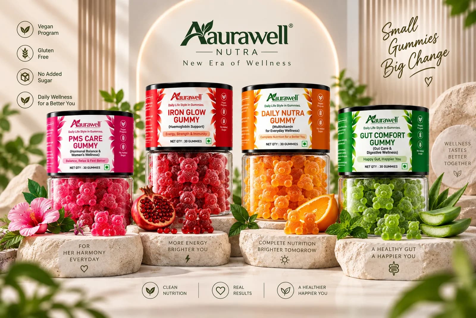 The full range of Aaurawell gummies